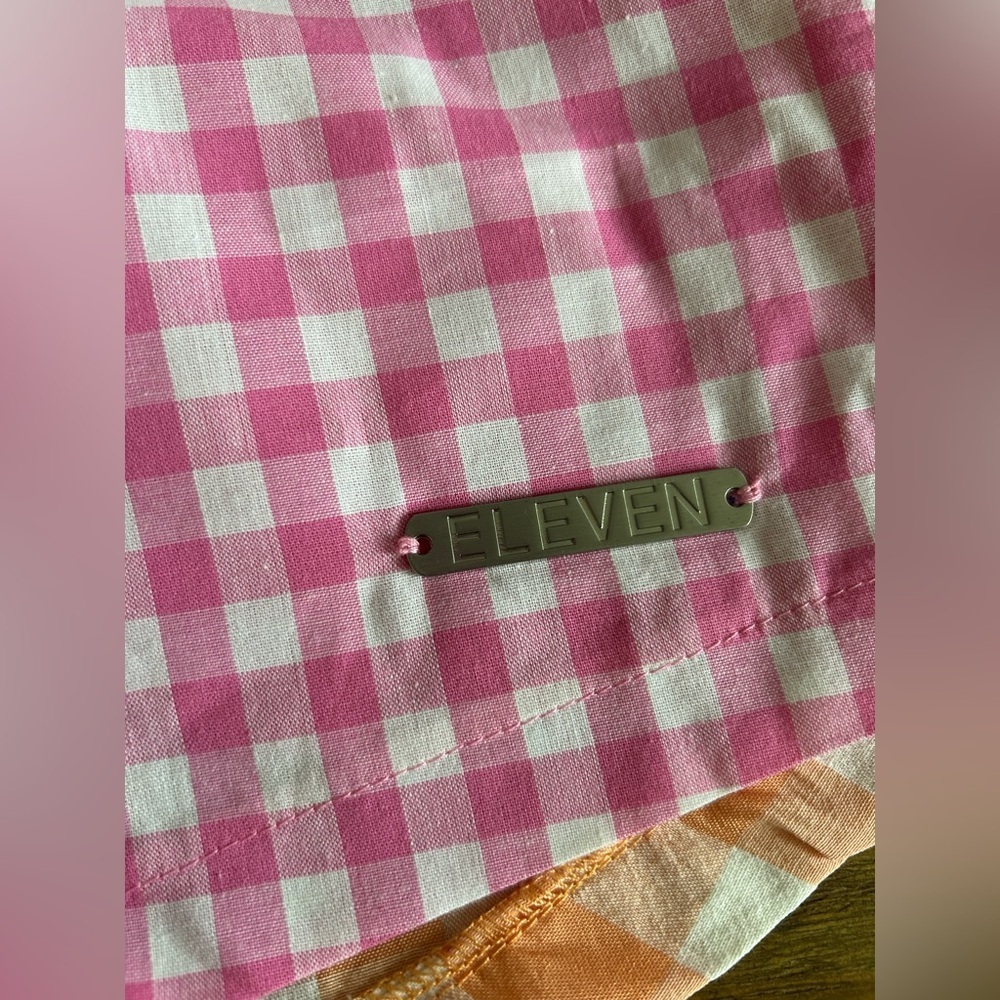 ELEVEN by Venus Williams Pink and Orange Checkered Boxer Shorts w/pockets XS - Picture 6 of 9